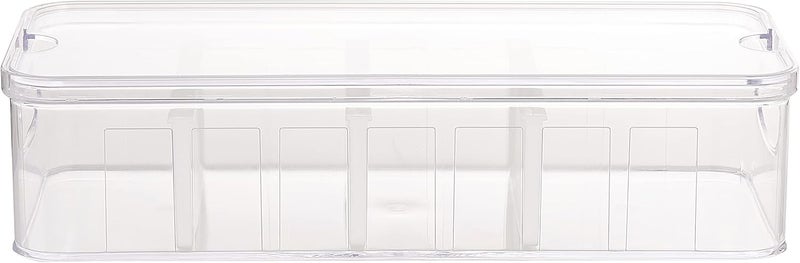 ORGANiZERS Food Storage Container With Handle - Kitchen Box Divided into 4 Lid Compartments Organizer for Spices, Jars, Packets and More — Clear 38x16.5x9.5cm - Image 4